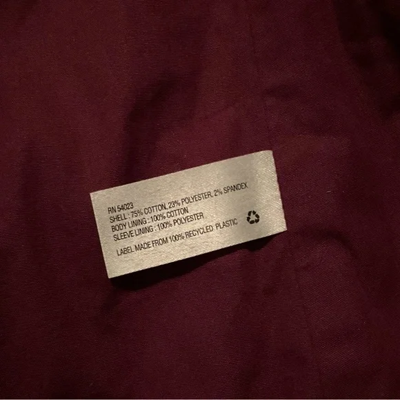 GAP Jacket Zip-Up Size 12 Jacket Burgundy & Peach Cropped Jacket - Picture 9 of 9